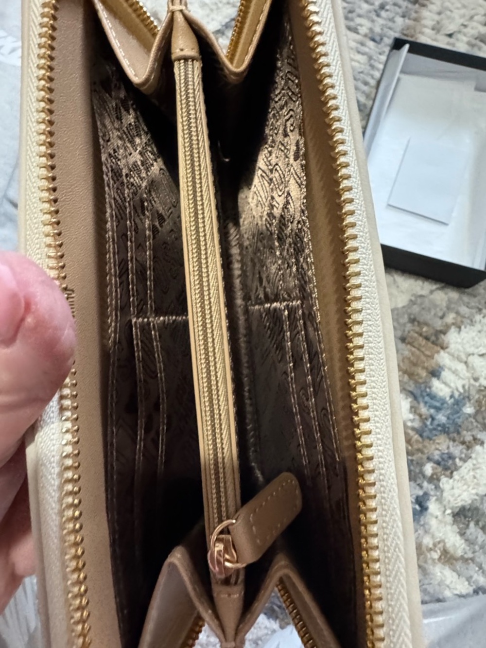 Love Moschino Beige Embossed Zip-Around Wallet - Picture 6 of 6